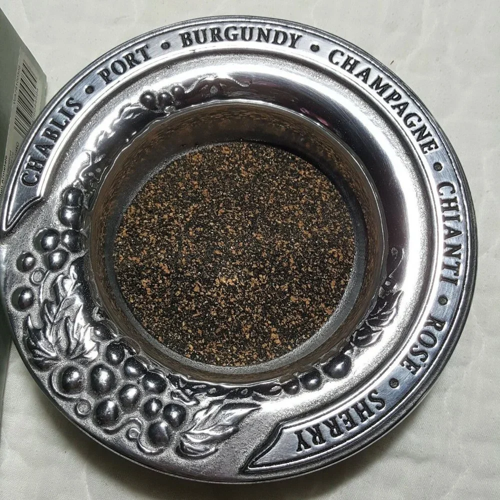 Wilton Wine Bottle Coaster Armetale Grape Vine Wine Bottle Candy Dish Pewter